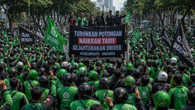 Demo Ojol di Surabaya